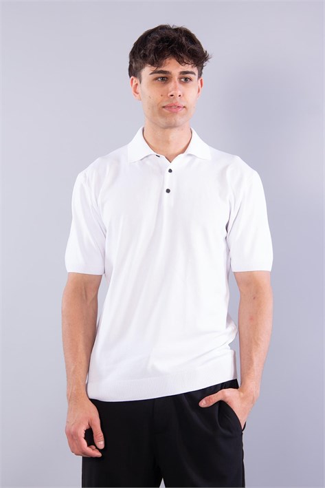 10046 Polo Yaka Düğmeli Kısa Kol T-shirt