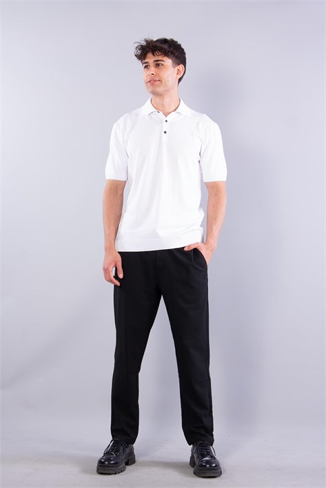 10046 Polo Yaka Düğmeli Kısa Kol T-shirt