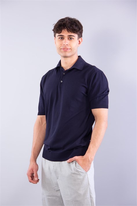 10046 Polo Yaka Düğmeli Kısa Kol T-shirt