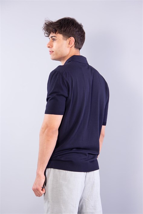 10046 Polo Yaka Düğmeli Kısa Kol T-shirt