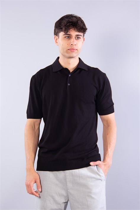 10046 Polo Yaka Düğmeli Kısa Kol T-shirt