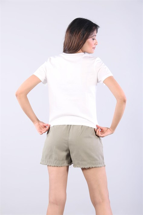 10457 Flamingo Baskılı O Yaka T-shirt