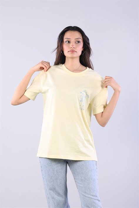 10576 La Dolce Vita Istakoz Baskılı O Yaka T-shirt