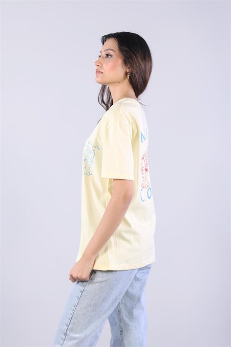 10576 La Dolce Vita Istakoz Baskılı O Yaka T-shirt