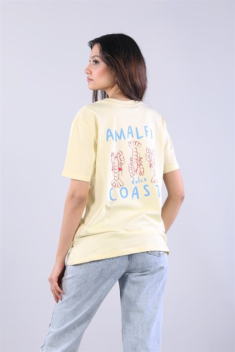 10576 La Dolce Vita Istakoz Baskılı O Yaka T-shirt