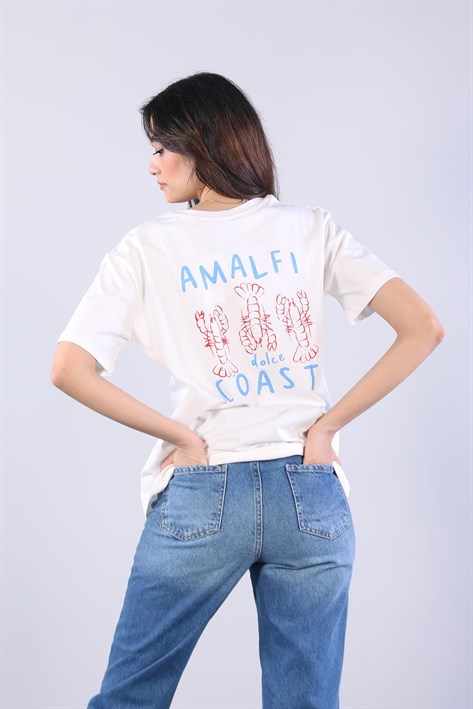 10576 La Dolce Vita Istakoz Baskılı O Yaka T-shirt