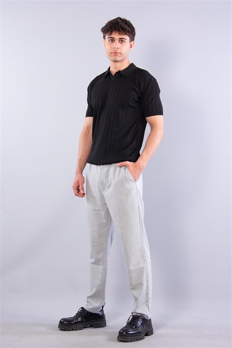 107 Hemşire Yaka Fitilli Triko T-shirt