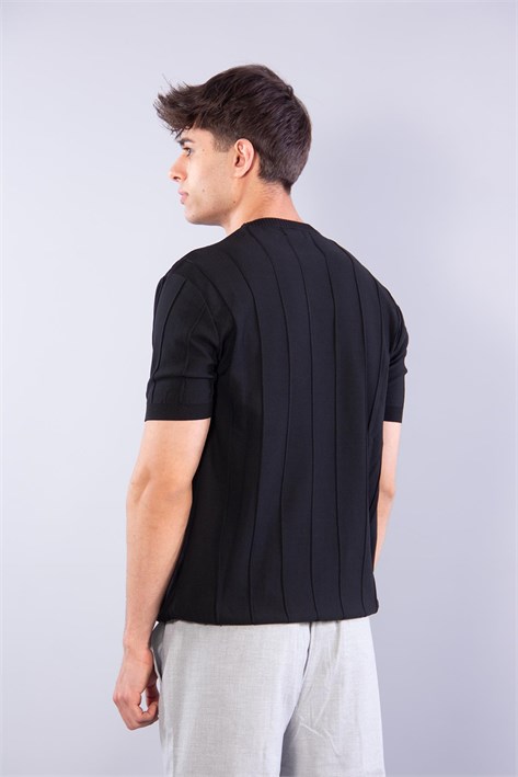 114 O Yaka Kendinden Fitilli Triko T-shirt