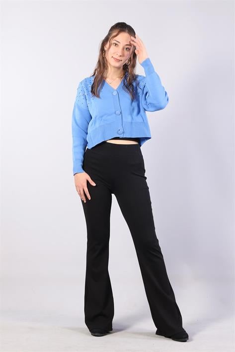 1455 Düğmeli Taşlı Mini Hırka