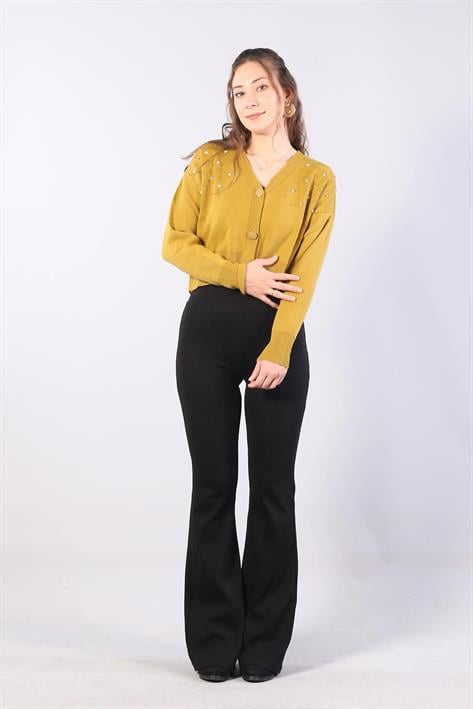 1455 Düğmeli Taşlı Mini Hırka