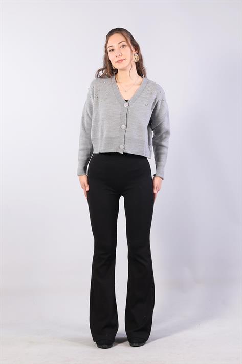 1455 Düğmeli Taşlı Mini Hırka