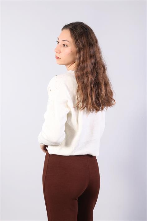 1455 Düğmeli Taşlı Mini Hırka