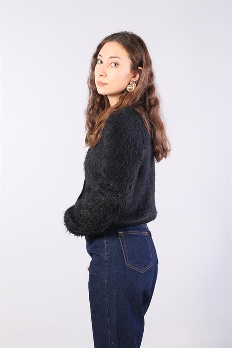 1614 Bisiklet Yaka Düğmeli Sakal Hırka