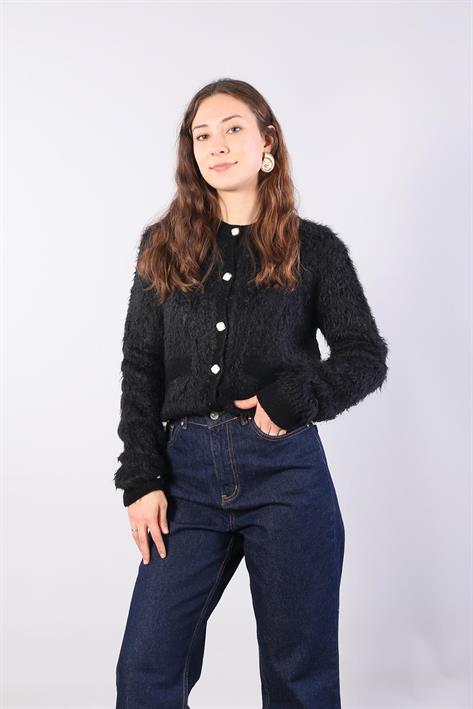 1614 Bisiklet Yaka Düğmeli Sakal Hırka