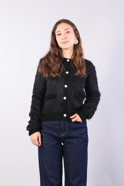 1614 Bisiklet Yaka Düğmeli Sakal Hırka