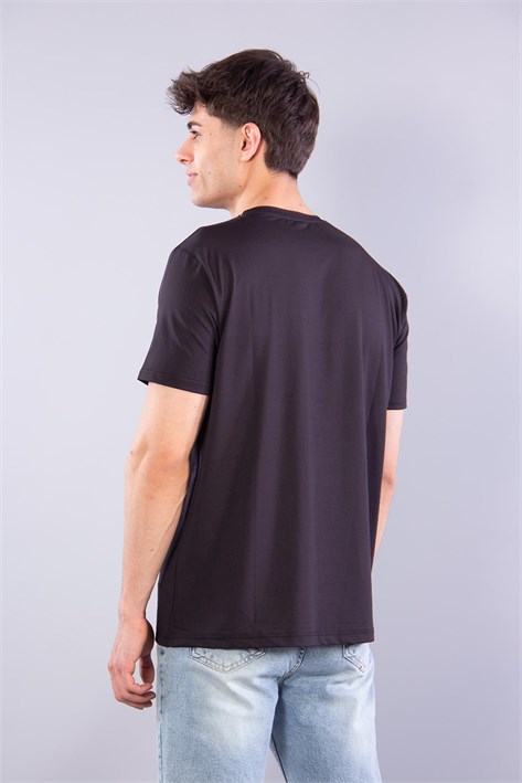 17 Sıfır Yaka Meç Baskı T-shirt