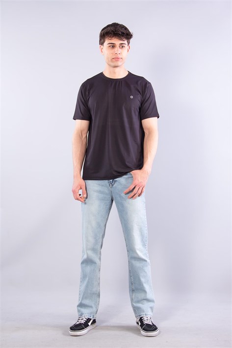 17 Sıfır Yaka Meç Baskı T-shirt