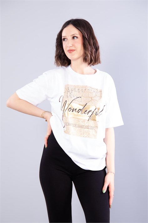 2004 Wonderful Yaldızlı T-shirt