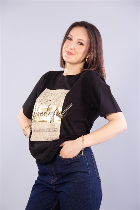 2004 Wonderful Yaldızlı T-shirt