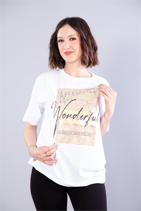 2004 Wonderful Yaldızlı T-shirt