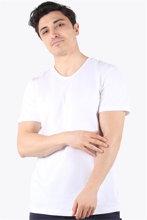 2021 V Yaka Basic Süprem Regular Fit T-shirt