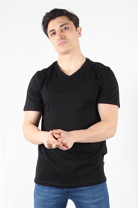 2021 V Yaka Basic Süprem Regular Fit T-shirt
