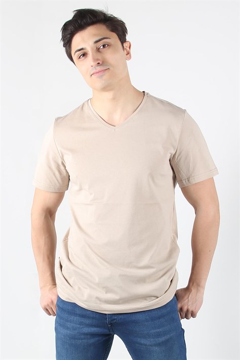 2021 V Yaka Basic Süprem Regular Fit T-shirt