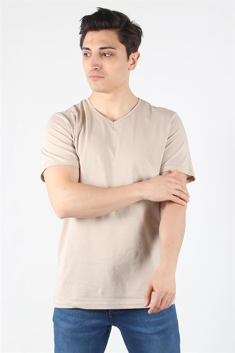 2021 V Yaka Basic Süprem Regular Fit T-shirt
