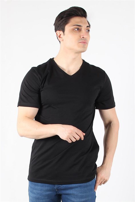 2021 V Yaka Basic Süprem Regular Fit T-shirt