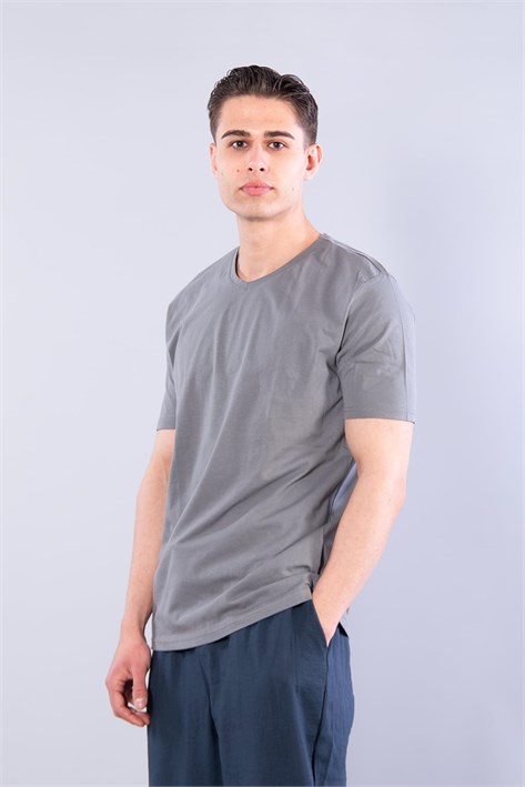 2021 V Yaka Basic Süprem Regular Fit T-shirt