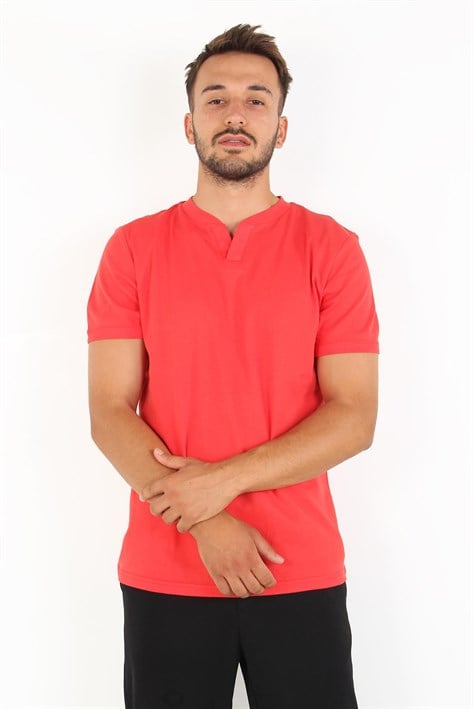 2122 Hakim Yaka  Modern Fit %100 Pamuk Basic T-shirt