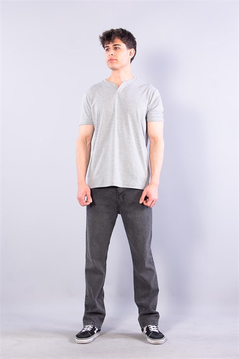 2122 Hakim Yaka  Modern Fit %100 Pamuk Basic T-shirt