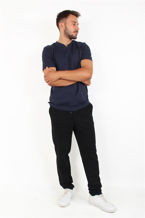2122 Hakim Yaka  Modern Fit %100 Pamuk Basic T-shirt