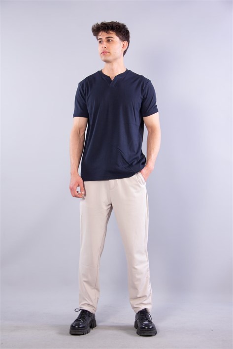 2122 Hakim Yaka  Modern Fit %100 Pamuk Basic T-shirt