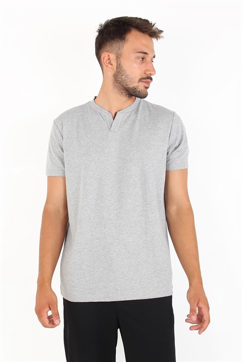2122 Hakim Yaka  Modern Fit %100 Pamuk Basic T-shirt