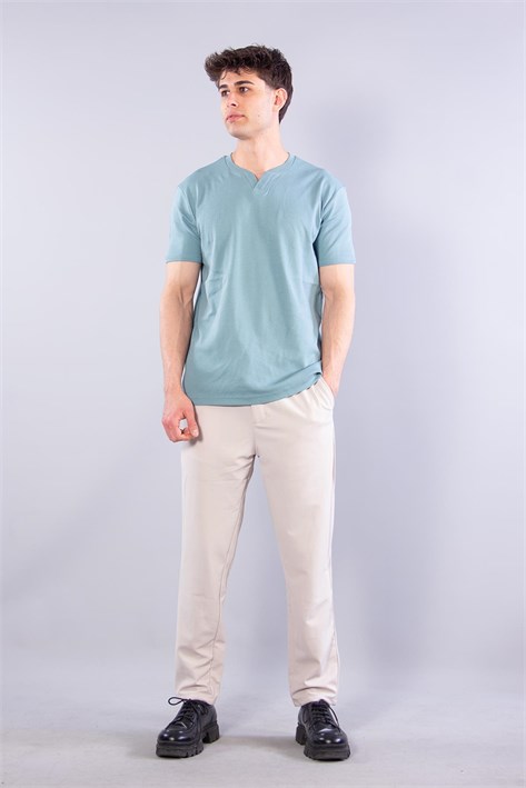2122 Hakim Yaka  Modern Fit %100 Pamuk Basic T-shirt