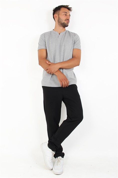 2122 Hakim Yaka  Modern Fit %100 Pamuk Basic T-shirt