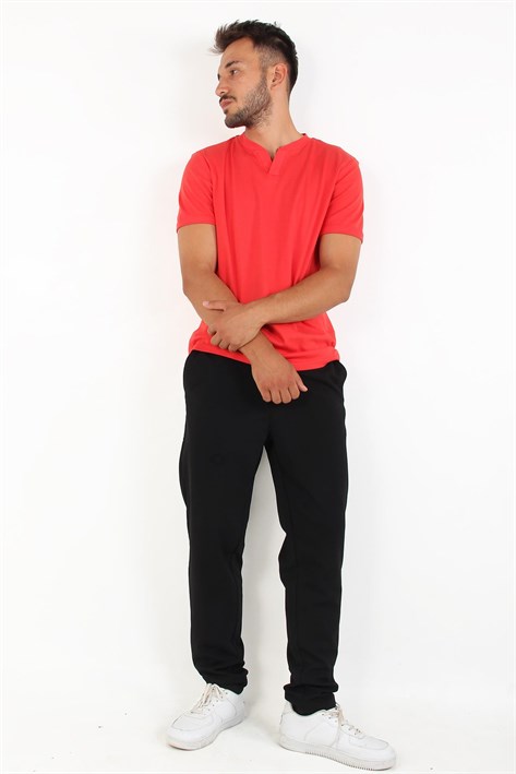 2122 Hakim Yaka  Modern Fit %100 Pamuk Basic T-shirt