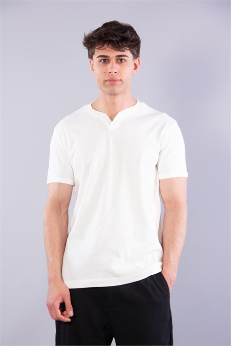 2122 Hakim Yaka  Modern Fit %100 Pamuk Basic T-shirt