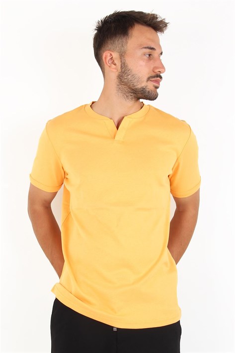 2122 Hakim Yaka  Modern Fit %100 Pamuk Basic T-shirt