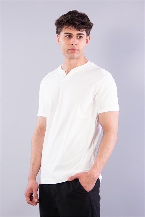 2122 Hakim Yaka  Modern Fit %100 Pamuk Basic T-shirt