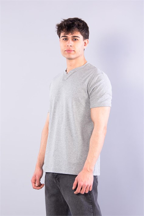 2122 Hakim Yaka  Modern Fit %100 Pamuk Basic T-shirt