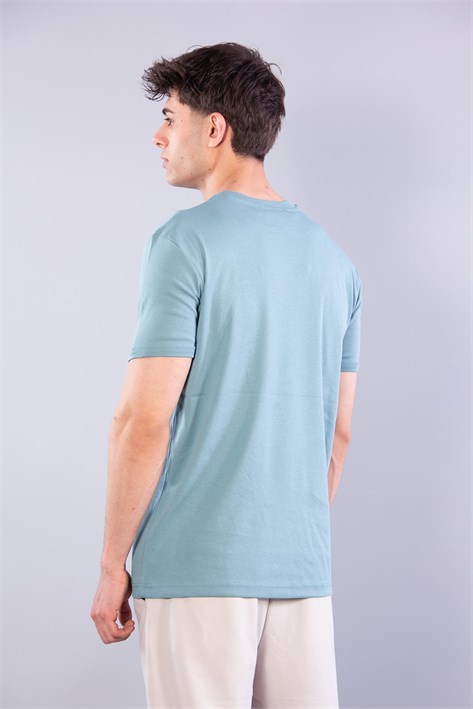 2122 Hakim Yaka  Modern Fit %100 Pamuk Basic T-shirt