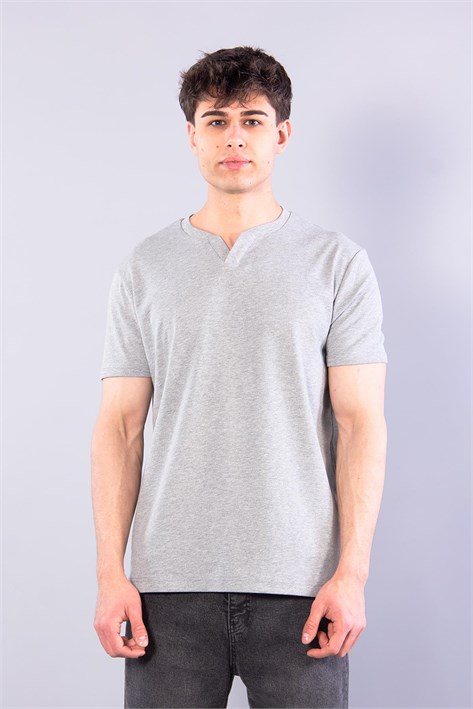 2122 Hakim Yaka  Modern Fit %100 Pamuk Basic T-shirt