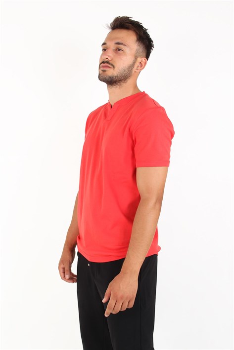 2122 Hakim Yaka  Modern Fit %100 Pamuk Basic T-shirt