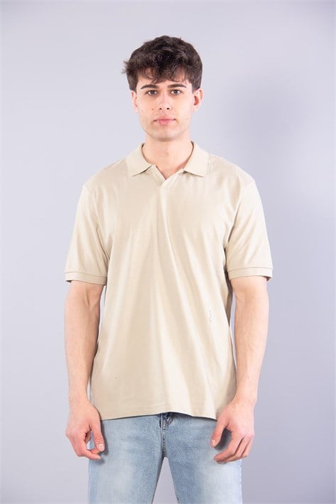 2141 Polo Yaka Düğmesiz T-shirt