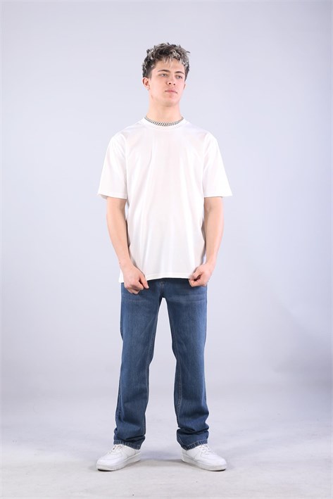 2271 Baskı 3 O yaka 24*1 Süprem Oversize T-shirt