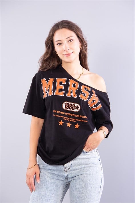 T-shirtmckanzie2315 Kayık Yaka Mershı Baskılı T-shirtkadınerkek