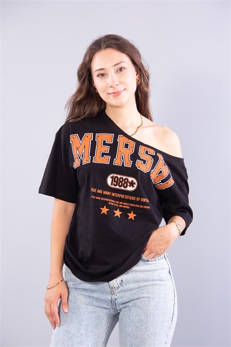 T-shirtmckanzie2315 Kayık Yaka Mershı Baskılı T-shirtkadınerkek