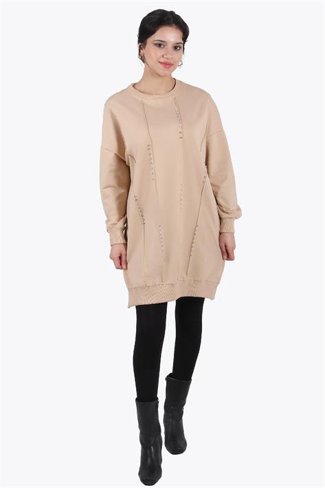 24775 Taş İşlemeli İki İplik Tunik